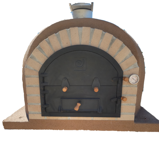 WOOD PIZZA OUTDOOR OVEN - MISSION BROWN 44"X44" OUTDOOR OVEN, CAST IRON DOOR